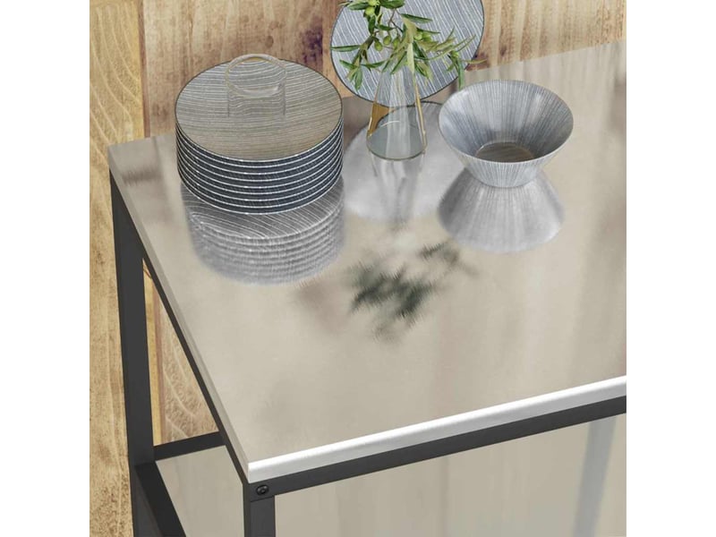 Étagère de cuisine, étagère de rangement hattem argenté 90x50x92cm acier shl2613 - Conforama E
