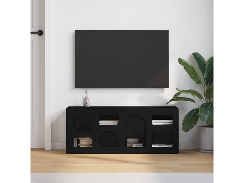 Meuble tv - banc tv - meuble de rangement elst 100 x 35 x 40 cm noir bois d'ingénierie  - Conforama D