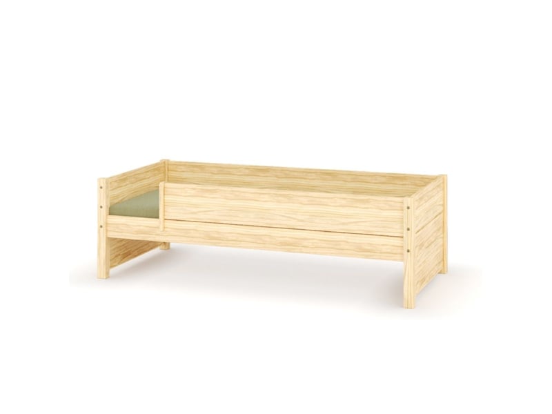  Pack lit banquette avec barrière et matelas 90x200 cm louw  bois naturel Louw - Conforama A
