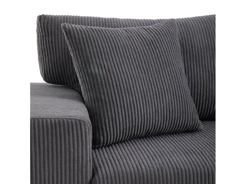  Canapé d'angle convertible 3 places 231x131,5x84 cm avec rangement et ports usbtype-c gris  - Conforama D