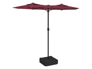 Parasol de jardin à double tête avec led ambiance cosy 316 x 145 x 240 cm en polyester rouge bordeaux 02_0047396