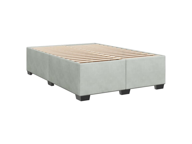  Lit double- lit adulte -  cadre de lit sans matelas gris clair 160x200 cm velours  - Conforama B