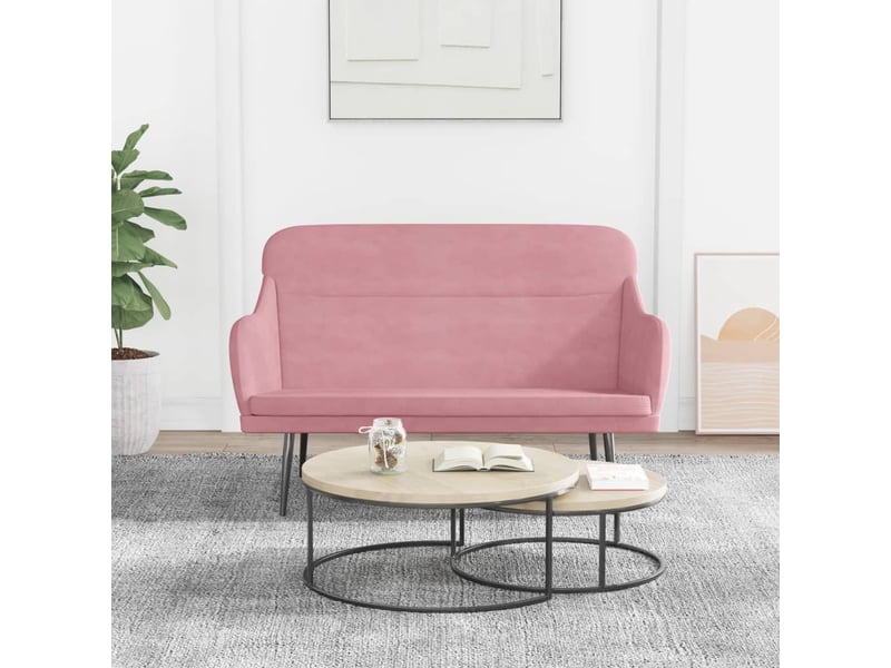  Banc chambre, banc de lit rose 110x76x80 cm velours  - Conforama B