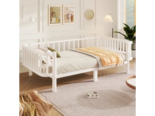Lit 2 places 90x200 cm <strong></strong>  <strong>Qualité haut de gamme</strong> coloris blanc