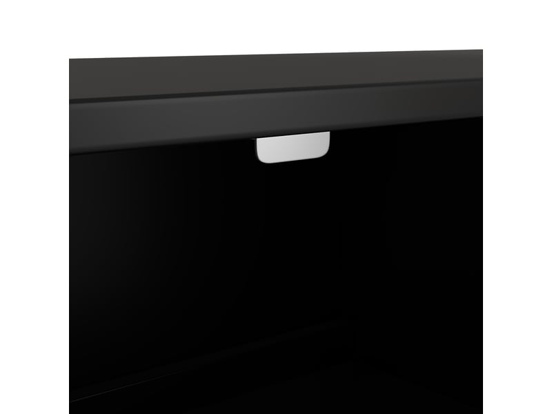  Buffet noir 4 portes meuble rangement salon 160x80x40 cm mdf haute brillance poignées dorées  - Conforama E