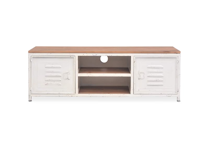  Meuble tv - banc tv - meuble de rangement 120x30x40 cm blanc  - Conforama D