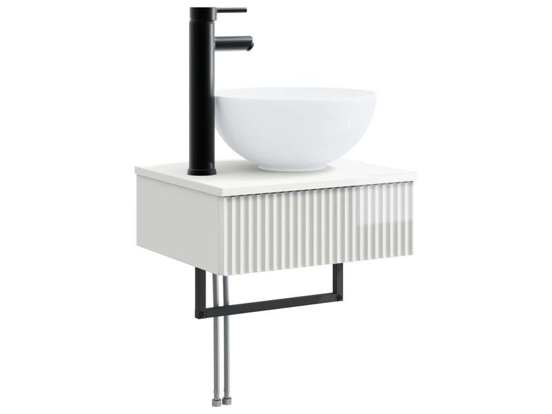 Basin de lavage mural, lavabo blanc brillant 40x35x39 cm - Conforama A
