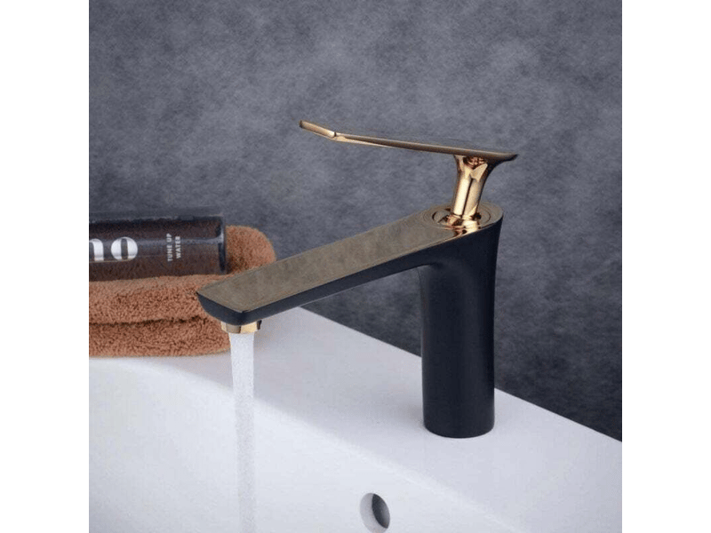  Robinet de lave-mains noir – grand robinet salle de bain eau chaude et froide  - Conforama C