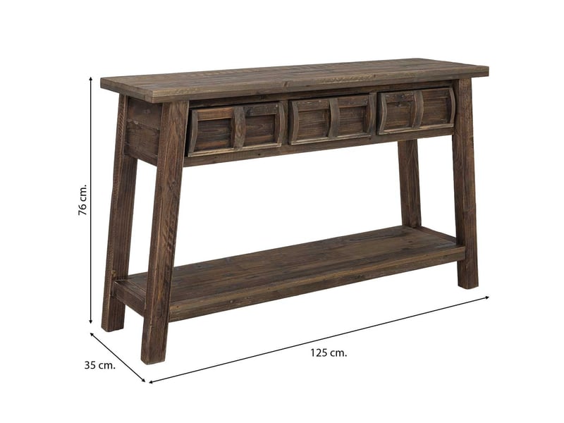 Console d'entrée en bois marron 125x35x76 cm h  - Conforama C