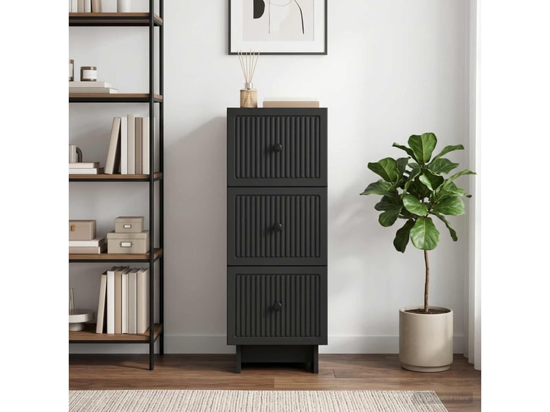  Armoire à tiroirs, rangement bureau noir 33 x 34,5 x 90 cm bois d'ingénierie shl8119  - Conforama D