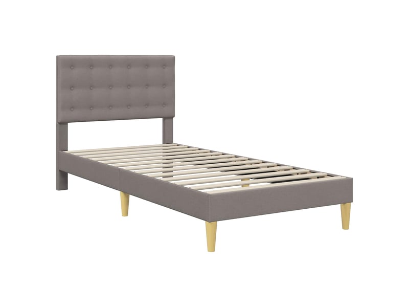 Lit simple- lit adulte - cadre de lit avec tête de lit taupe 90 x 200 cm tissu - Conforama B