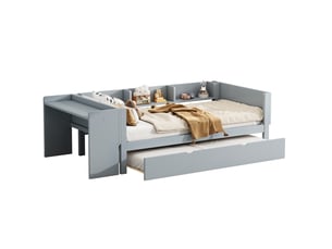 Lit gigogne 90x200 cm <strong>OXEZA</strong>  <strong></strong> coloris gris