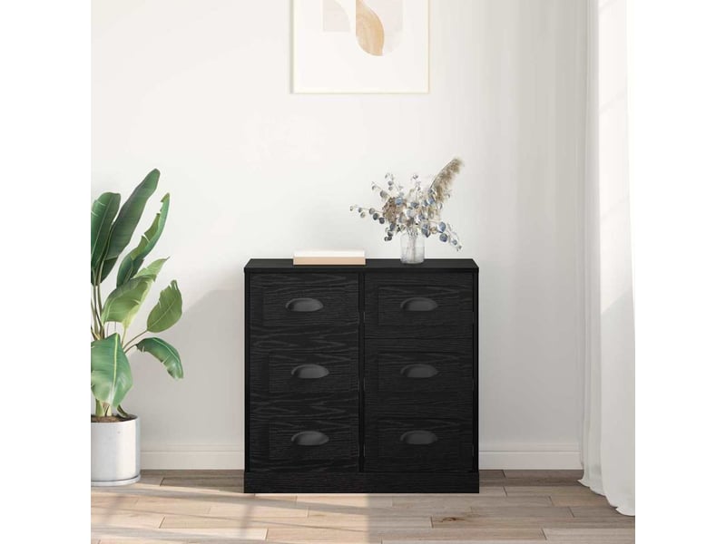  Buffet - bahut - meuble de rangement chêne noir 70 x 35,5 x 67,5 cm bois d'ingénierie  - Conforama D