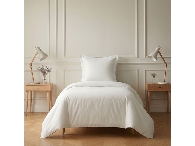  Parure housse de couette 140x200cm + 1 taies 100% coton blanc - vitalia VITALIA - Conforama B