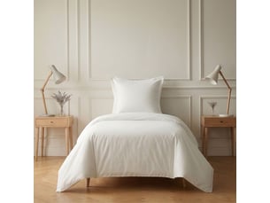 Parure housse de couette 140x200cm + 1 taies 100% coton blanc - vitalia