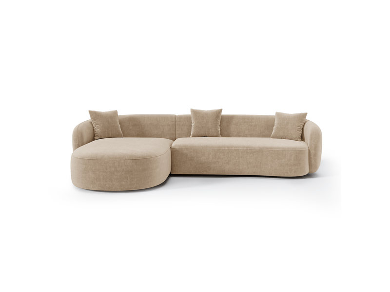  Canapé d'angle gauche 4 places en tissu tramé toucher doux taupe celine 1CELAGTTTP - Conforama C