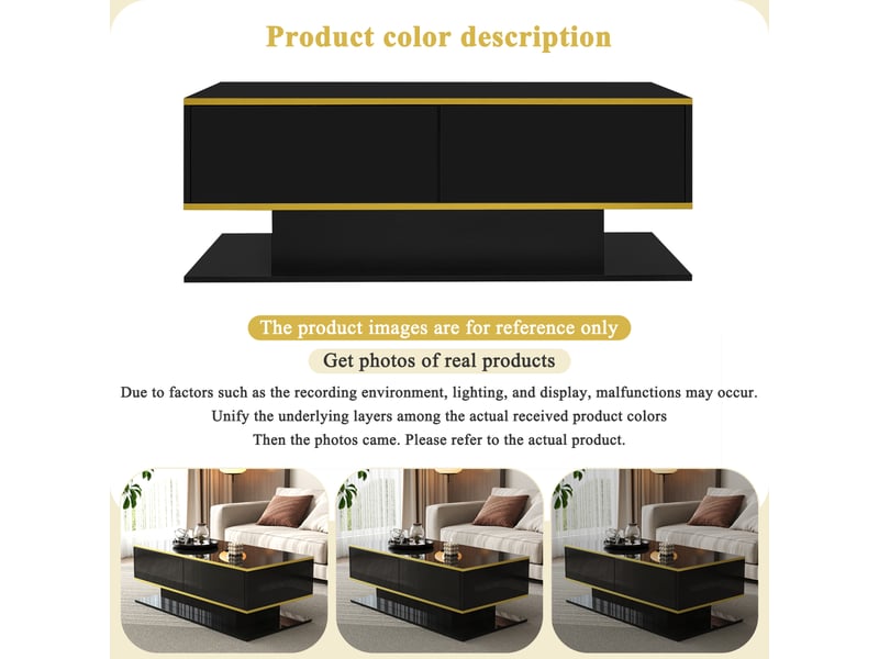  Table basse 100x50x40 cm coloris noir ORGL4390S - Conforama D