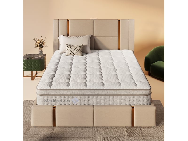  Matelas hybride 7 zones 180 x 200 cm h3, 25 cm, blanc  - Conforama B