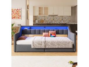 Lit gigogne 90x200 cm OKWISH coloris gris
