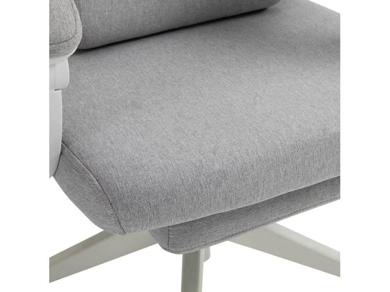  Chaise de bureau gaming ergonomique grise avec repose-pieds extensible et dossier inclinable à 160°, confortable  - Conforama D
