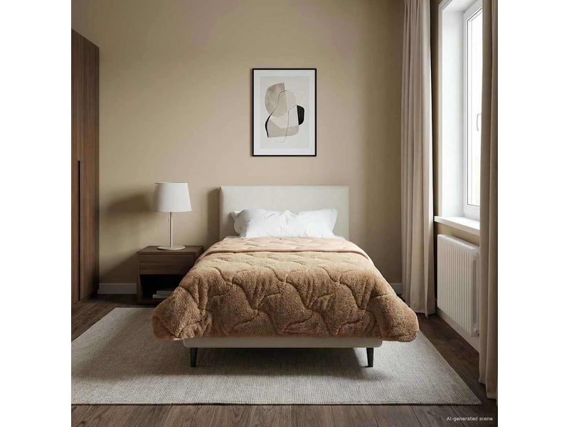  Couette - duvet d'été 155 x 200 cm été taupe respirant  - Conforama B