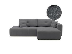 Canapé d'angle droit convertible LOUNGITUDE CELINE 4 places Tissu bouclette Gris foncé