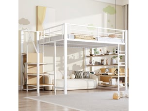 Lit mezzanine 140x200 cm VIVRYN   coloris blanc