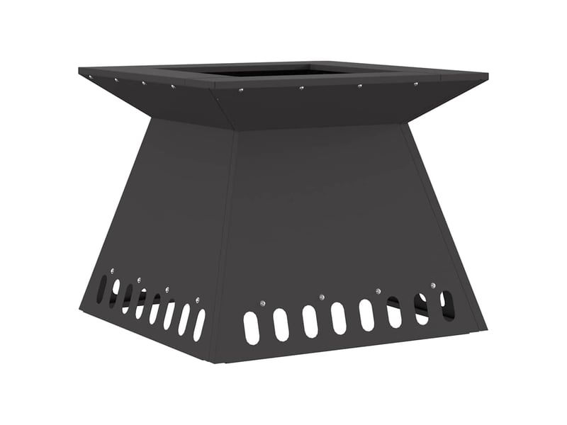  Brasero exterieur, foyer camping noir 48x48x40 cm acier patiné  - Conforama A