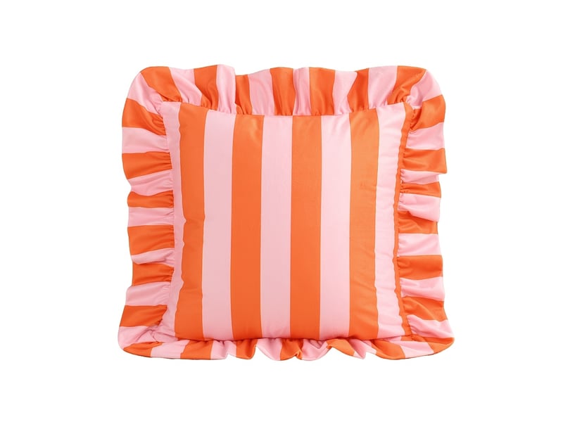  Housse de coussin carrée tendance – bordure à volants, motif rayé – design élégant et décoratif – parfait pour canapé, chambre et sofa – fermeture pratique-style 5  - Conforama A