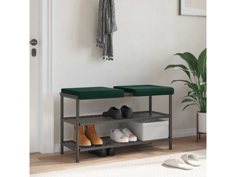 Lot de 2 coussins de banc, coussins d'assise, coussins pour chaisecanapé velours vert foncé profondeur 35 cm cf52553 - Conforama B