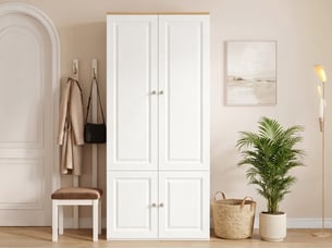 Armoire 4 porte(s) battante 0 tiroir(s) <strong>LEYTN</strong> <strong></strong> coloris blanc largeur 90 cm