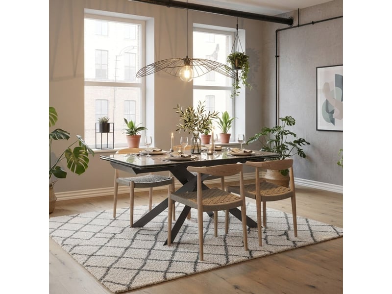  Table extensible en céramique et métal 160240x90 axis - anthracite  - Conforama B