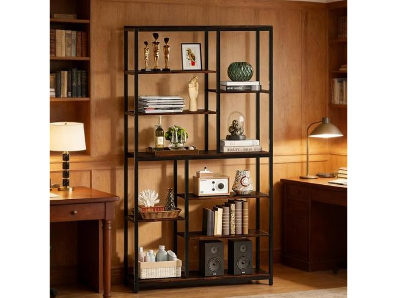  Bibliothèque haute ouverte en métal et panneau de particules 100 x 30 x 200 cm T5828P485782 - Conforama B