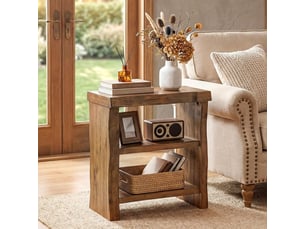 Table basse forme atypique coloris marron TRIBESIGNS