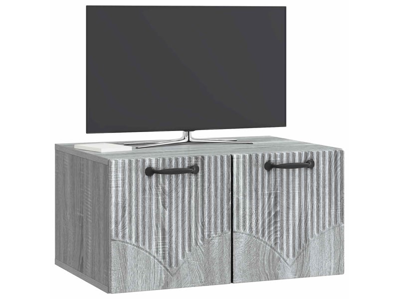  Meuble tv - banc tv - meuble de rangement mural sonoma gris 59,5 x 41 x 30 cm bois d'ingénierie  - Conforama C