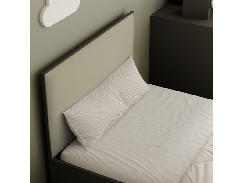 Lit coffre sashi - 90x200 cm - avec matelas - tissu velours - noir gris-vert SASHI - Conforama D