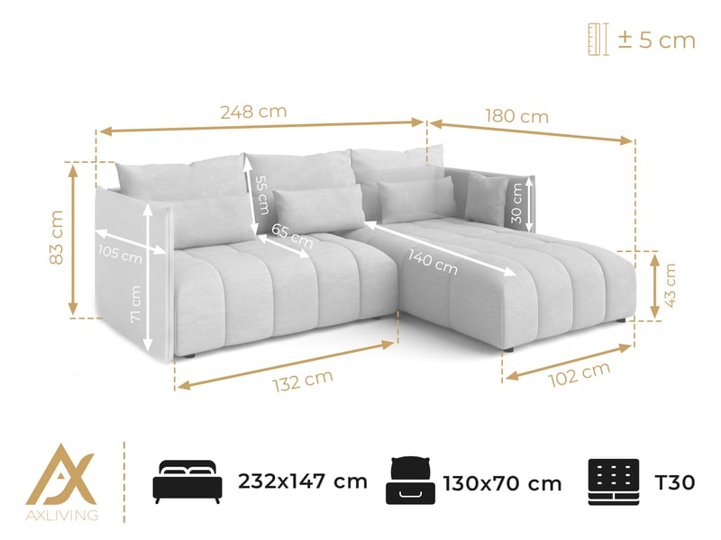  Canapé d'angle vert avec fonction couchage cosmova 245 cm Cosmova - Conforama D
