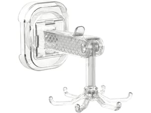 Crochet à ventouse à six griffes avec détachable en plastique robuste (ensemble transparent 1 pièce