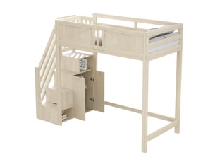 Lit mezzanine 90x200 cm    coloris bois clair