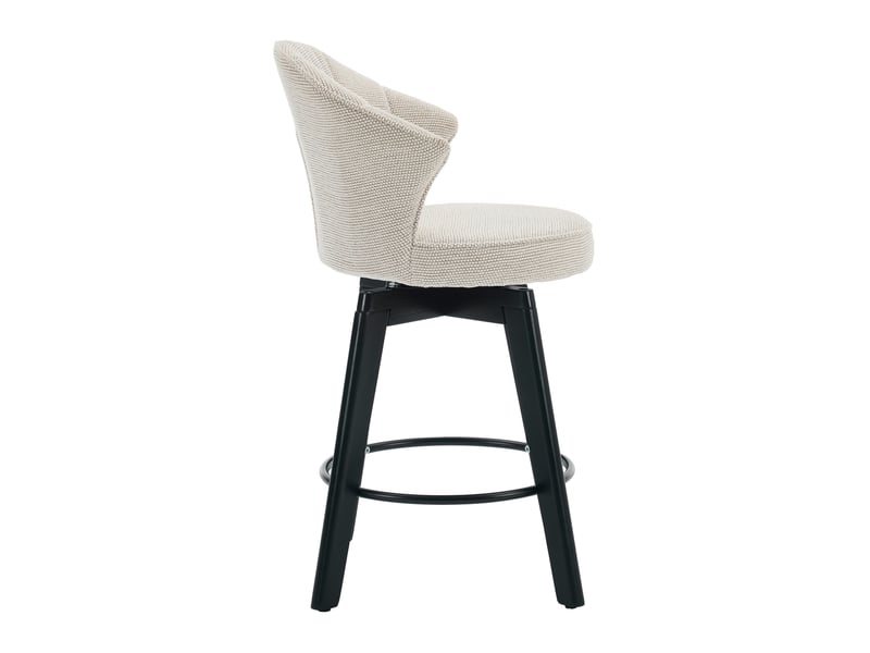  Lot de 2 tabourets de bar pivotants en chenille beige 52.5x51x92.5 cm  - Conforama E