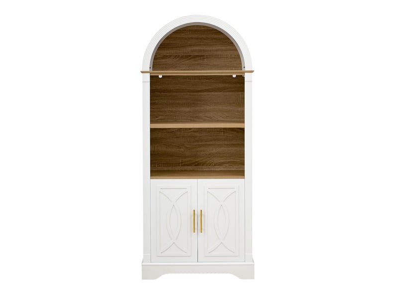  Buffet haut 2 portes 3 niches avec led blanc 76.2x40.1x180 cm  - Conforama A