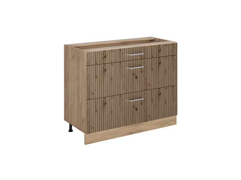 Vicco meuble cuisine, chêne artisanchêne doré, 100cm sans plan de travail - Conforama A