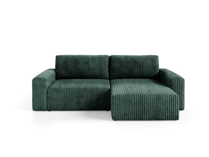 Canapé d'angle convertible cord fano vert - Conforama A