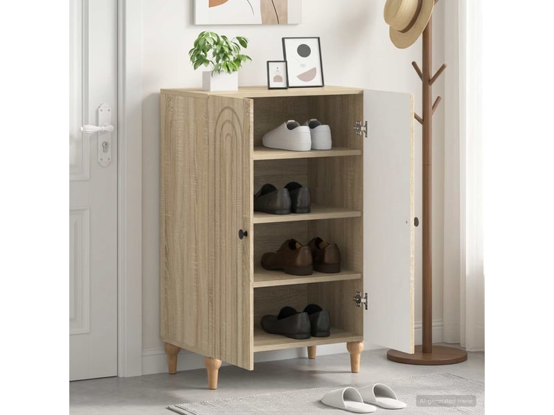  Meuble à chaussure, cabinet à chaussures alkmaar 59,5x39,5x90 cm chêne sonoma  - Conforama B