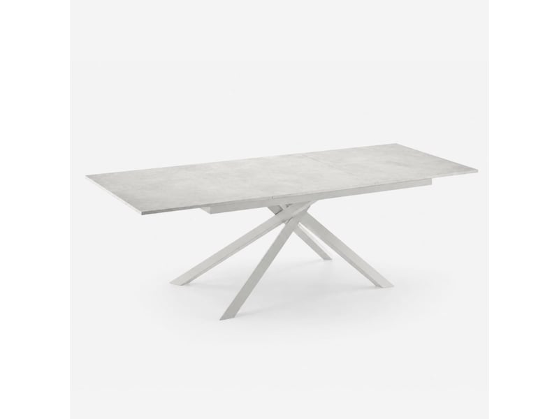  Table extensible en mélaminé structure blanche 140190x90 pluto - blanc  - Conforama C