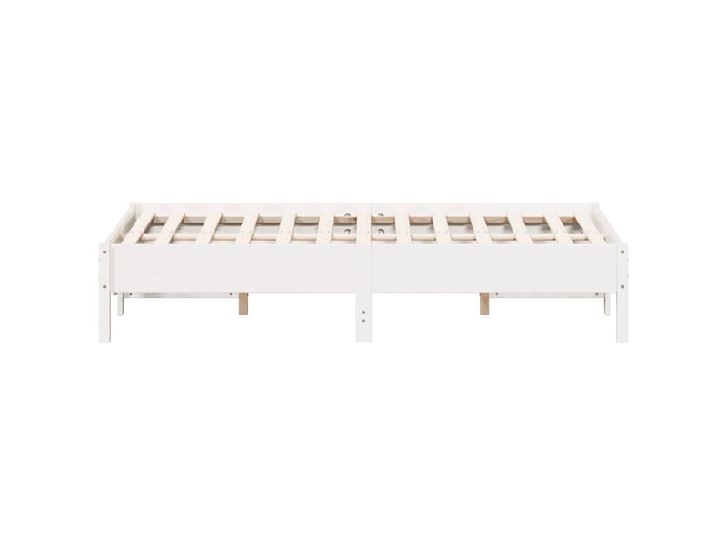  Lit double- lit adulte -  cadre de lit sans matelas blanc 135x190 cm bois de pin massif  - Conforama D