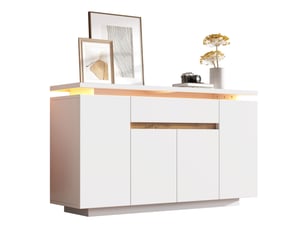 Buffet 4 porte(s) 1 tiroir(s) FLORAGRACE - 140 cm coloris blanc