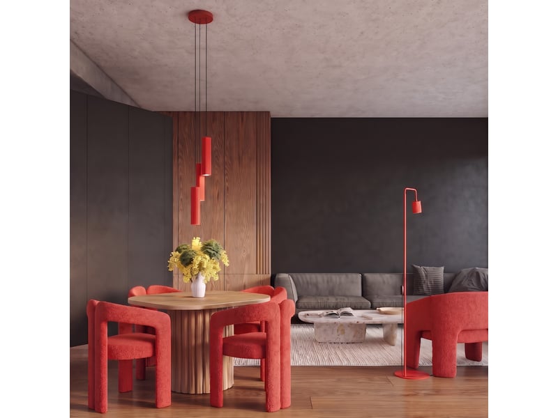  Suspension rayo 3l rouge aluminium moderne 98x45x6cm SL.3254 - Conforama B