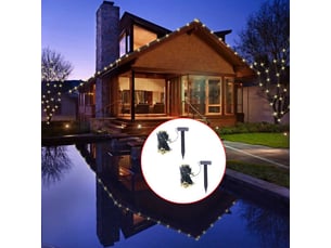 Guirlande lumineuse, éclairage de noël solaire led 2 pcs blanc chaud cf62454