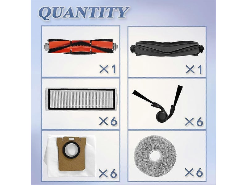 Accessories kit for xiaomi robot vacuum 5 5 pro replacement parts including main brush,rubber brush, filters, dust bags - Conforama C